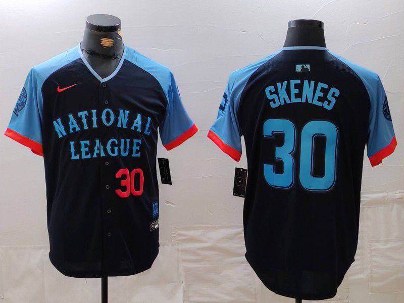 Men Pittsburgh Pirates 30 Skenes Blue All star 2024 Nike MLB Jersey style 2